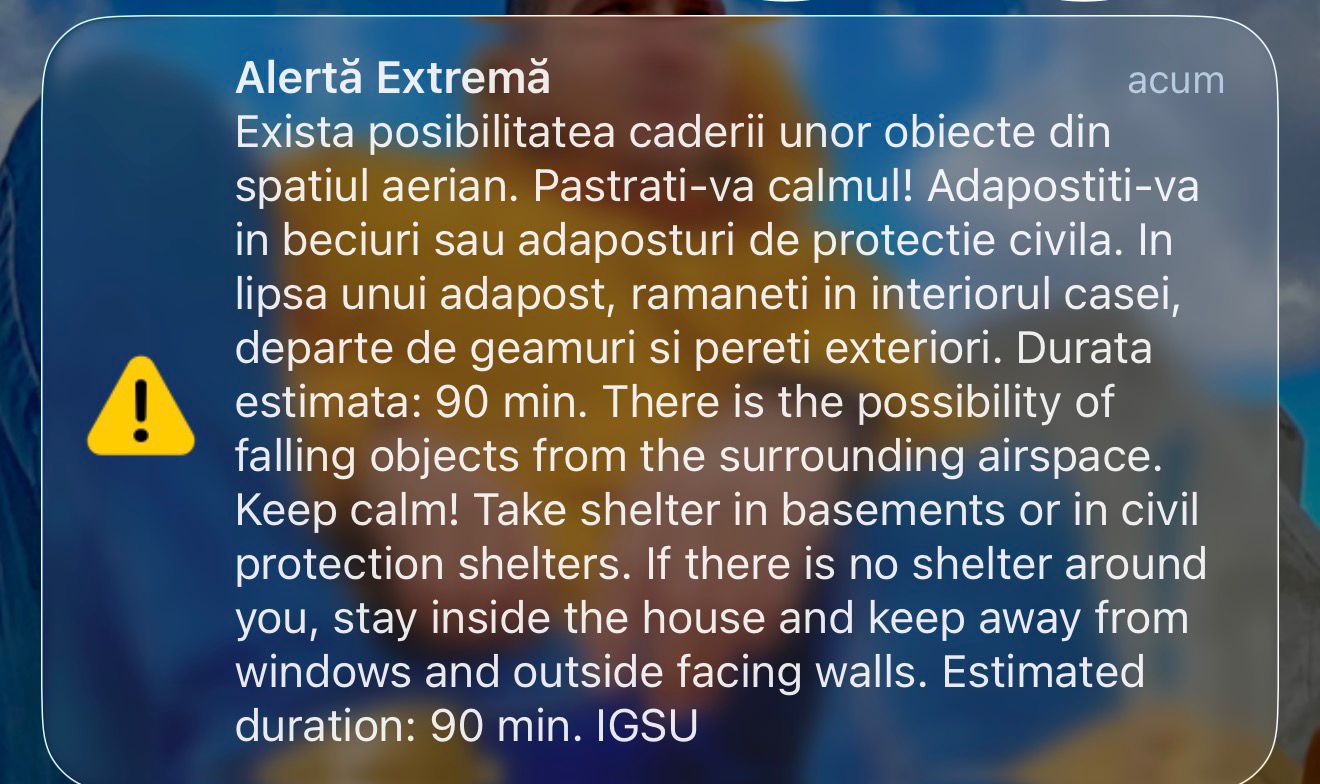 Poza pentru articolul Alertă în județul Tulcea! Mesaj RO-Alert după ce au fost detectate ținte lângă granița cu Ucraina