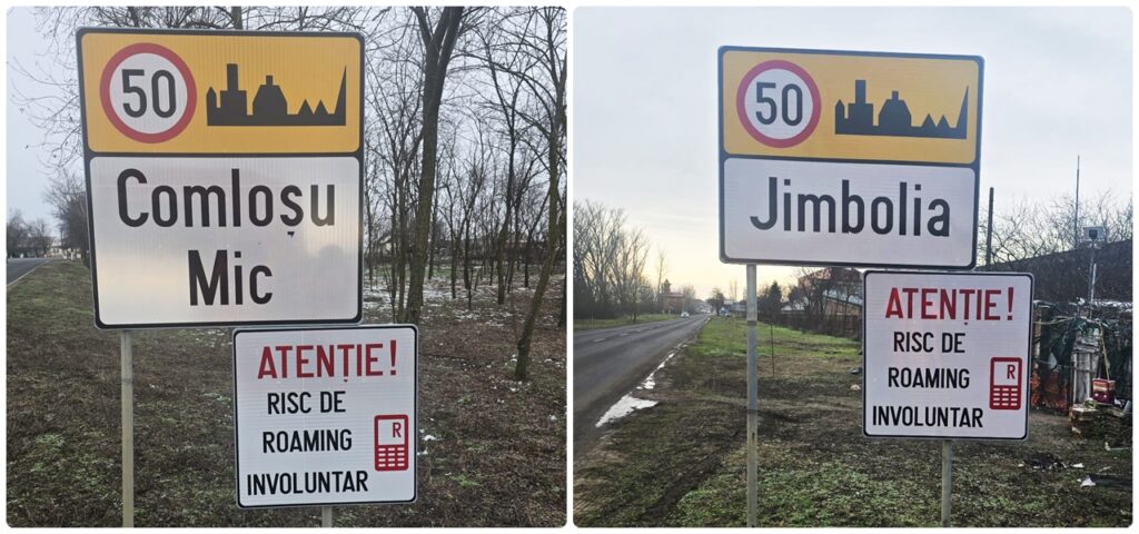 Șoferi avertizați asupra riscului de roaming involuntar. Panouri amplasate pe șosele