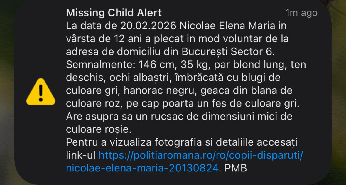 Nou RO-ALERT emis în București