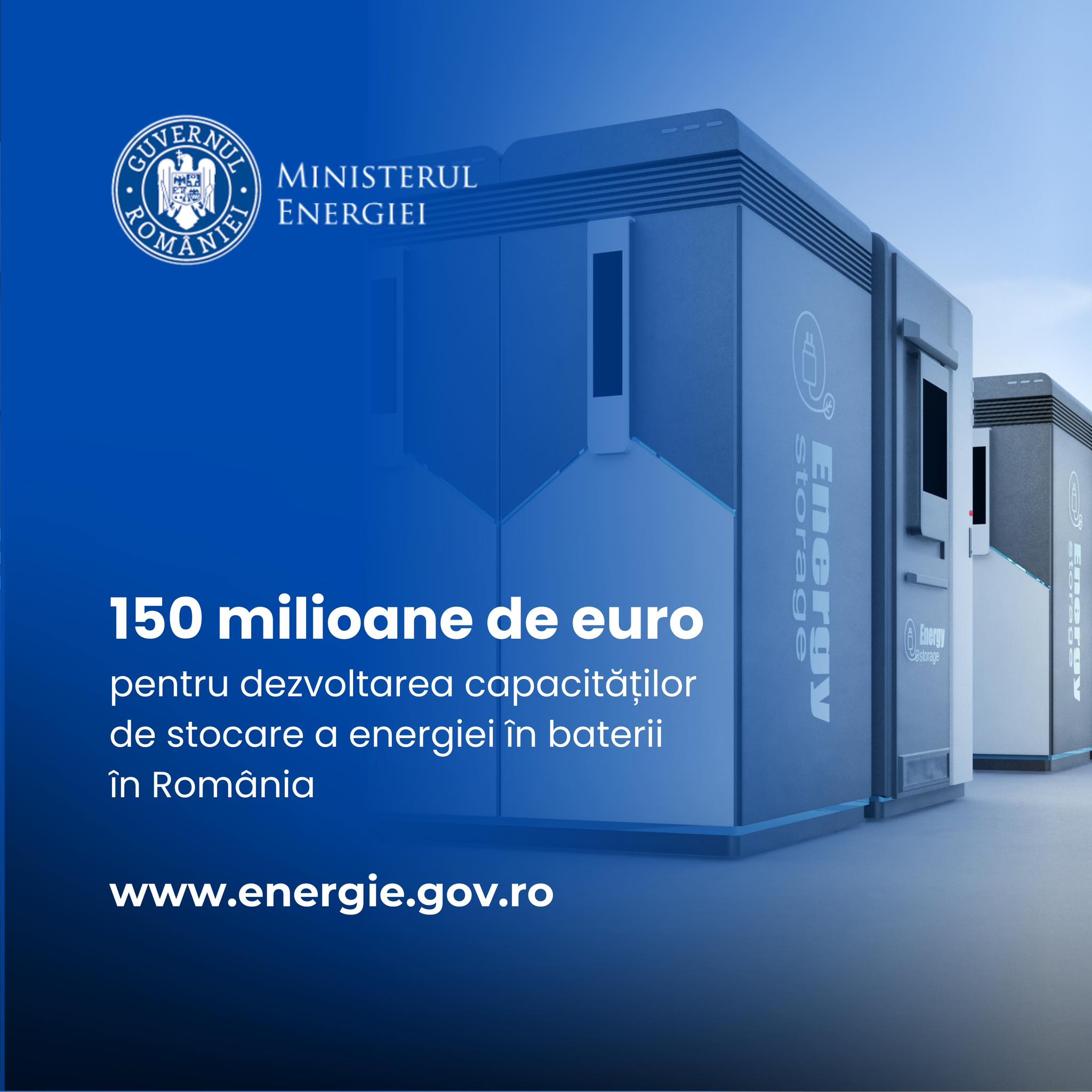 România alocă 150 de milioane euro pentru stocare energie