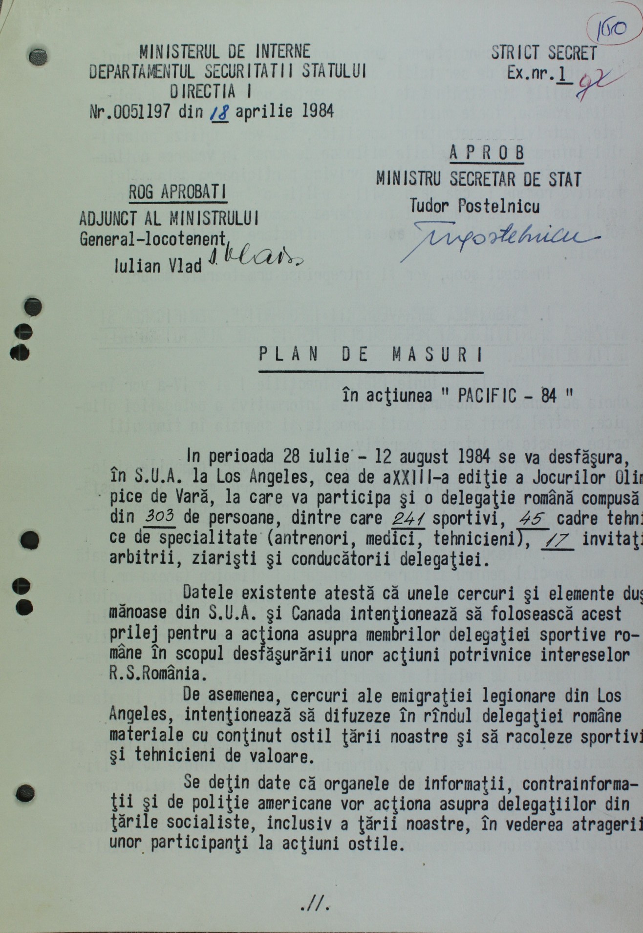 Cu Securitatea la Olimpiadă: informatori în 1984