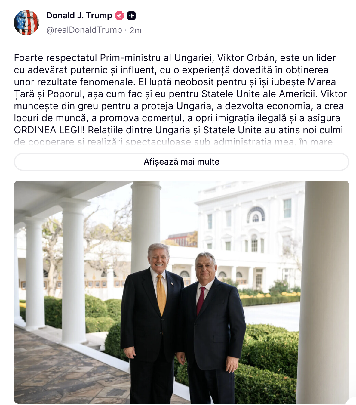 „Ieșiți și votați pentru Viktor Orban!” Donald Trump, mesaj puternic de susținere pentru premierul Ungariei, înaintea alegerilor cruciale