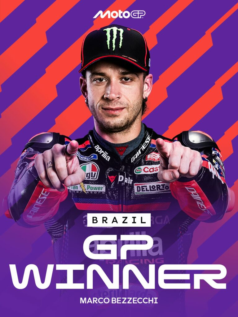 Marco Bezzecchi câștigă etapa din Brazilia în MotoGP. 2 victorii în 2 etape pentru pilotul Aprilia
