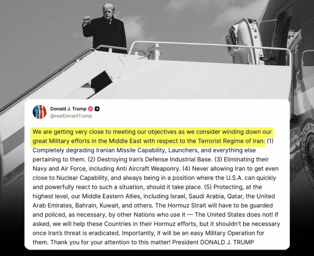 Trump anunță că SUA sunt aproape de atingerea obiectivelor militare împotriva Iranului