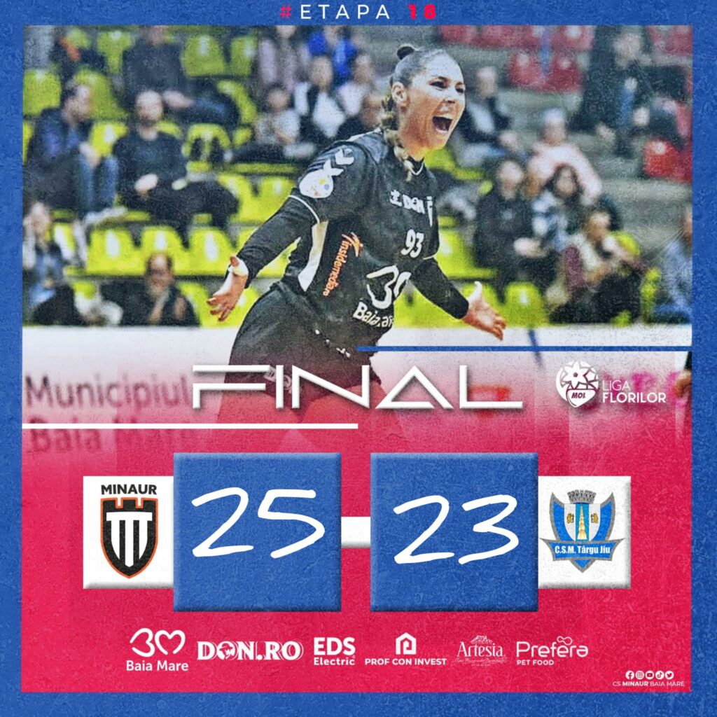 Minaur Baia Mare învinge pe CSM Târgu Jiu și urcă pe locul 5 în Liga Națională de handbal feminin