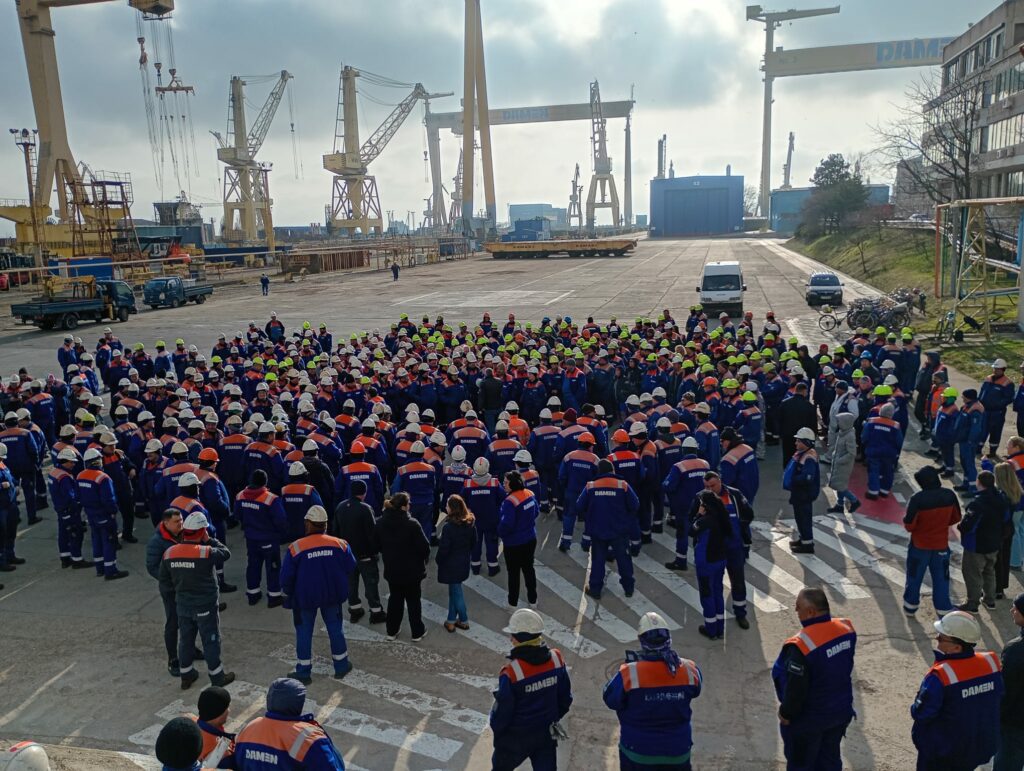 Protest la Șantierul Naval Damen Mangalia după întârzieri repetate ale salariilor