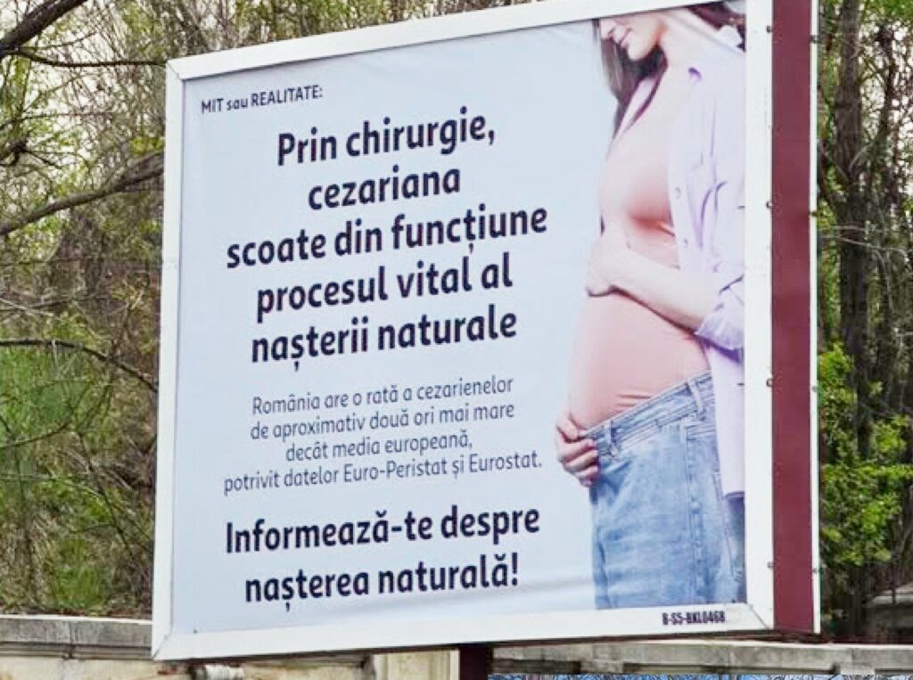 Diana Buzoianu reclamă panourile despre cezariană la ANPC și la primăriile din București