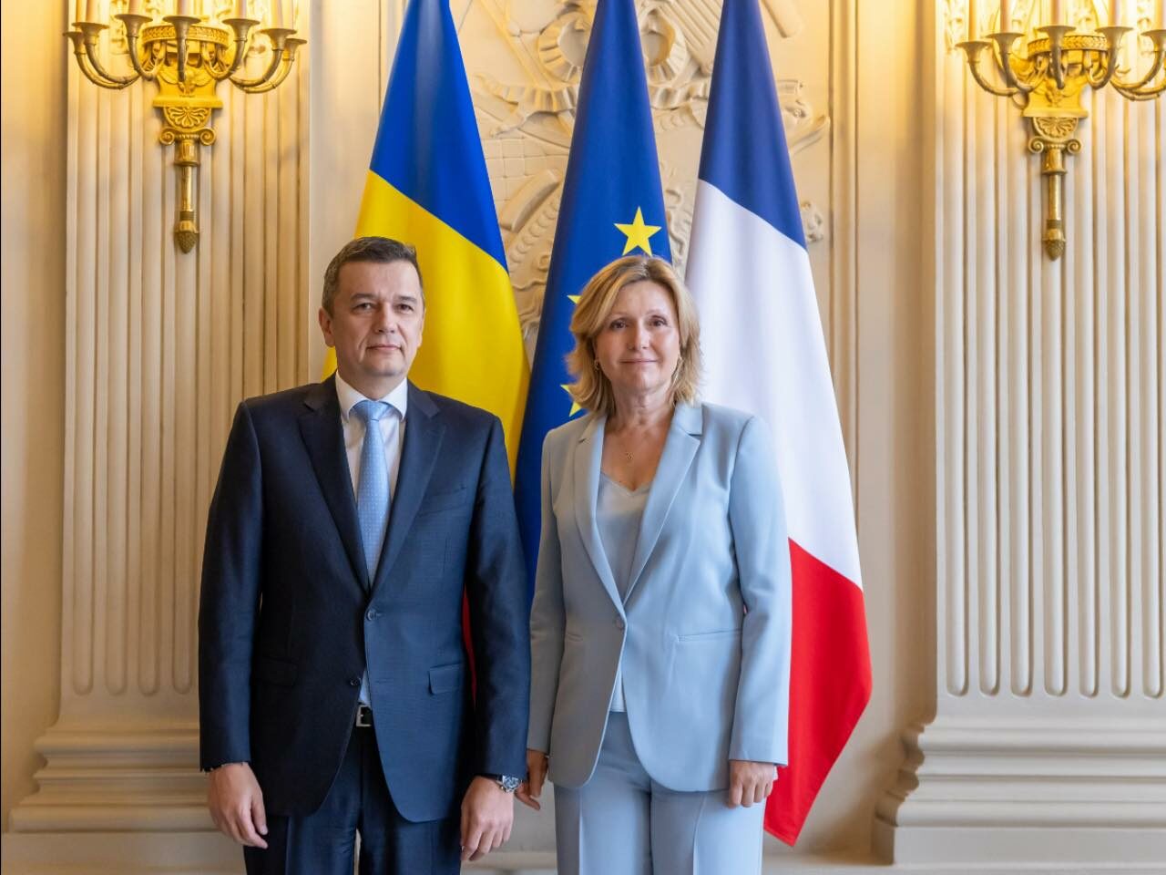 Sorin Grindeanu, întâlnire cu președinta Adunării Naționale a Franței