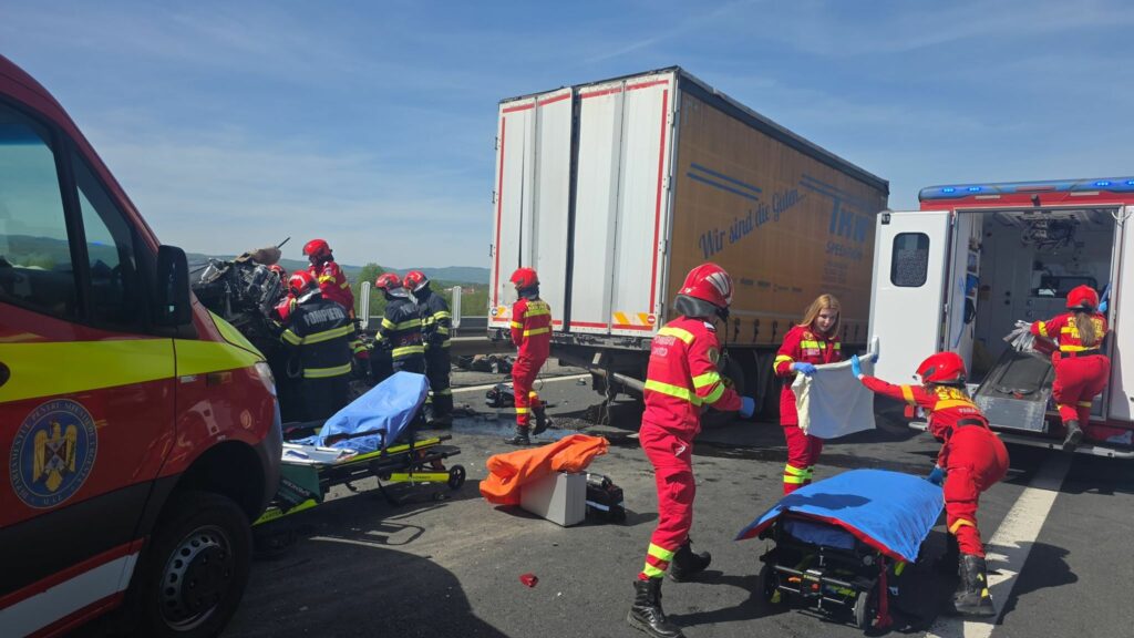 UPDATE: Grav accident pe A1, pe sensul Sibiu – Alba. Traficul rutier este blocat total