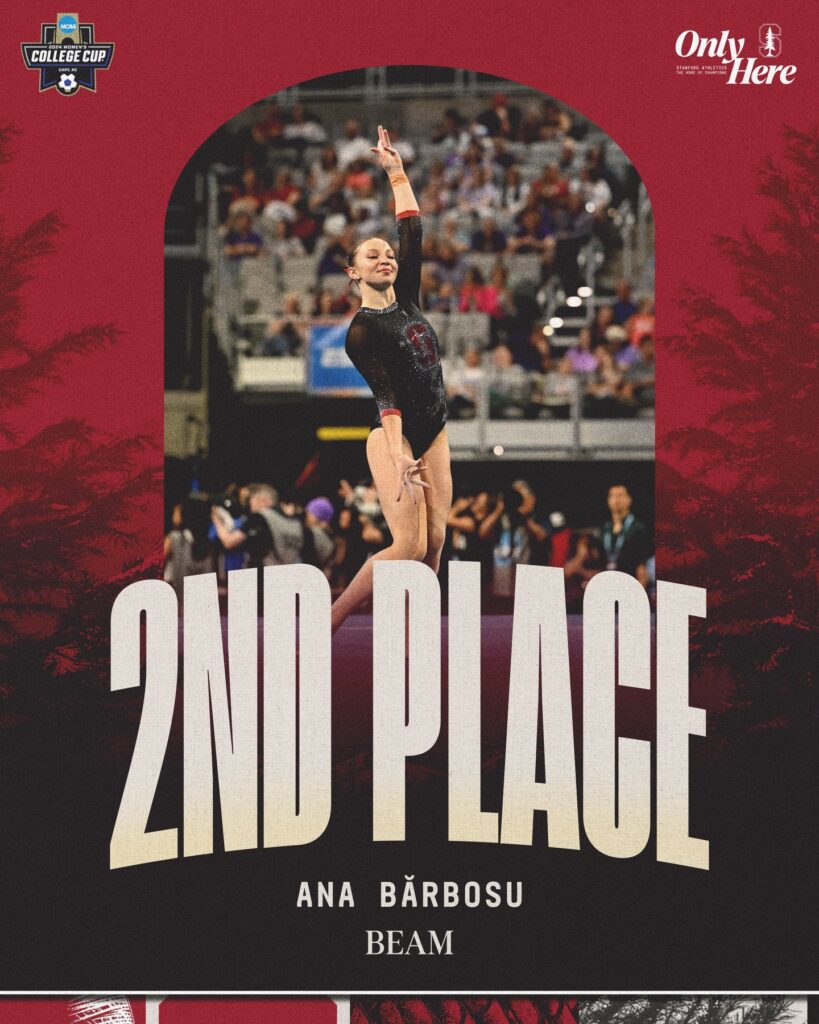 Gimnasta Ana Bărbosu, o nouă performanță de top pentru Stanford, în campionatul universitar american