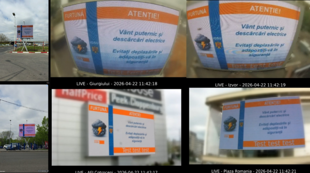 Mesaje de tip Ro-Alert vor fi afișate pe panourile digitale din București și alte 17 orașe