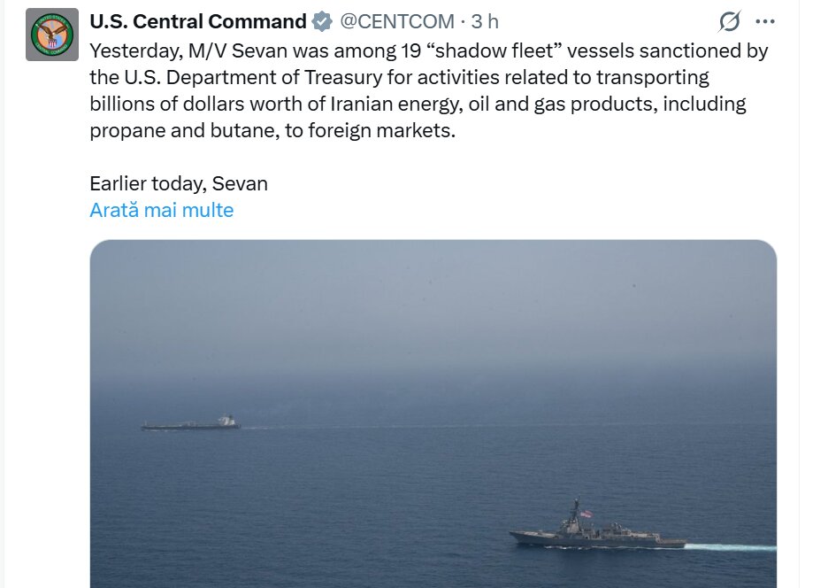 Navă comercială interceptată de Marina SUA în Marea Arabiei