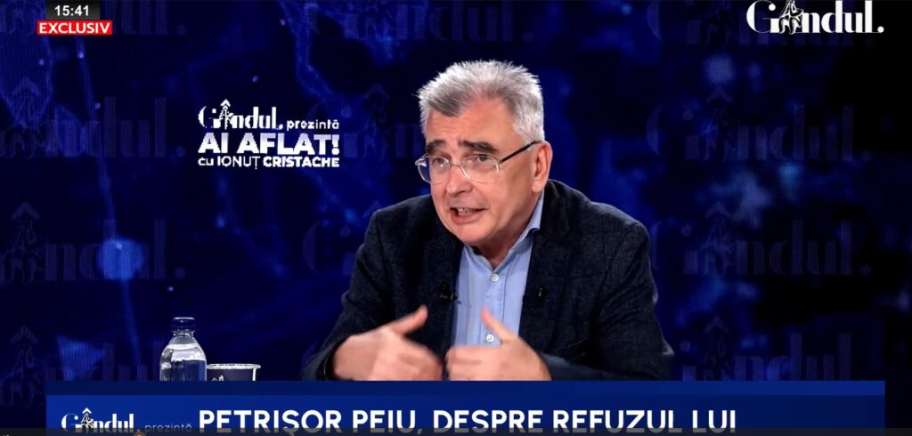 Peiu, despre Nicușor Dan: La 50 de ani, înveți să te stăpânești să nu mai faci gesturi precum scobitul în nas