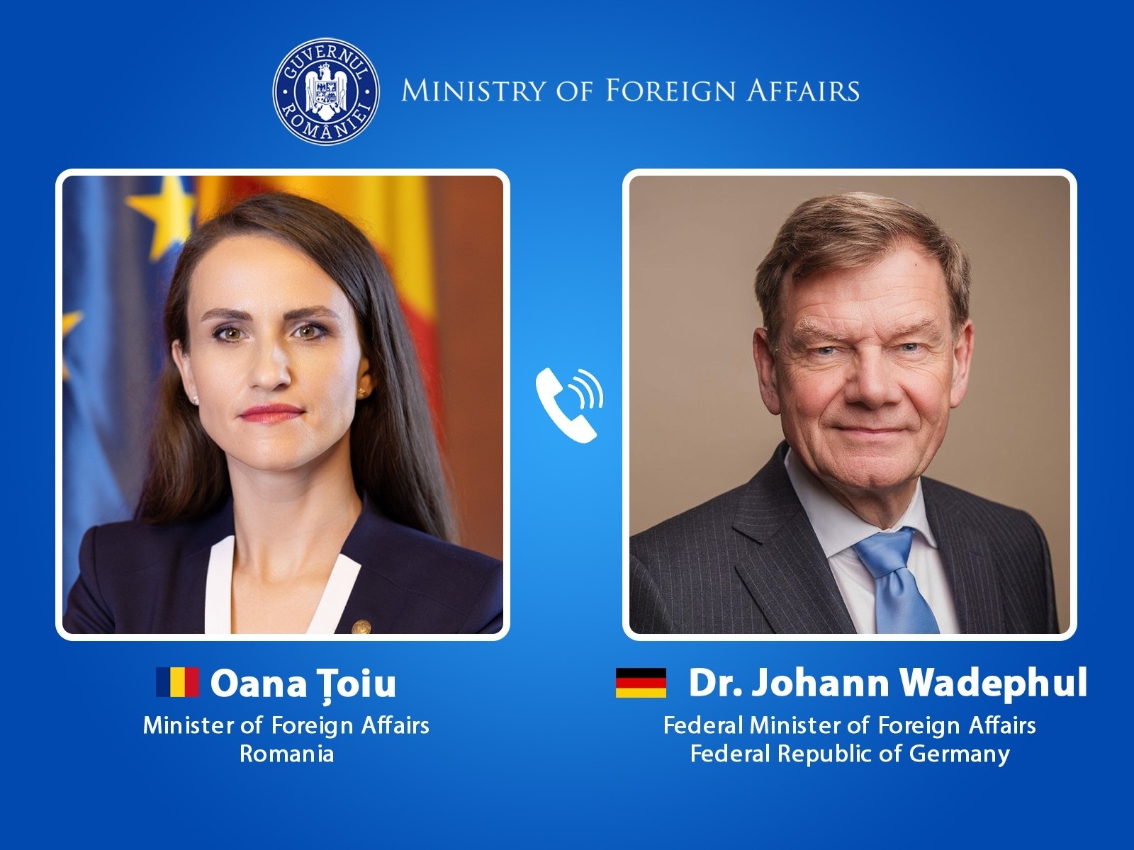Poza pentru articolul Ministra de Externe Oana Țoiu a discutat cu omologul german Johann Wadephul. Despre ce au discutat