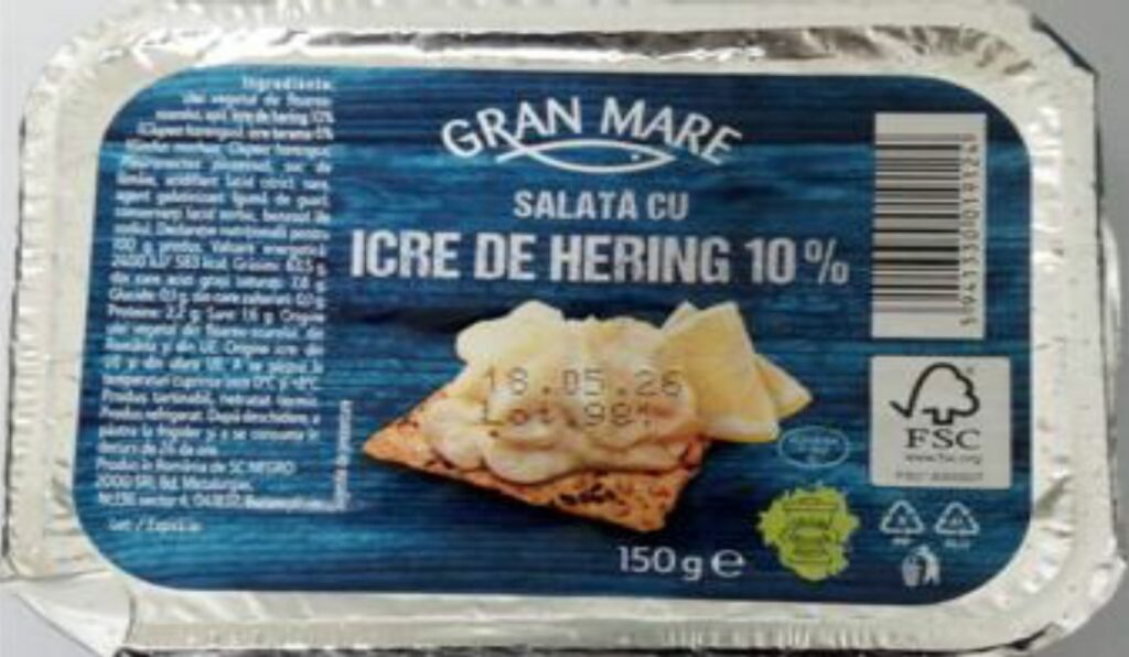 Un lot de salată cu icre, retras din comerț după ce a fost depistată Listeria monocytogenes