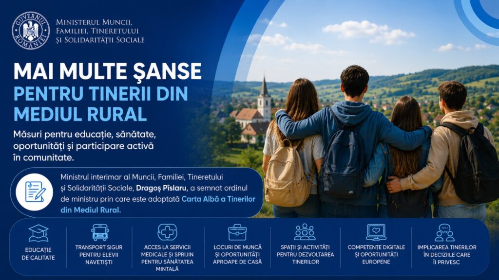 Ministerul Muncii a adoptat Carta Albă a Tinerilor din Mediul Rural. Ce măsuri sunt propuse pentru sprijinirea tinerilor