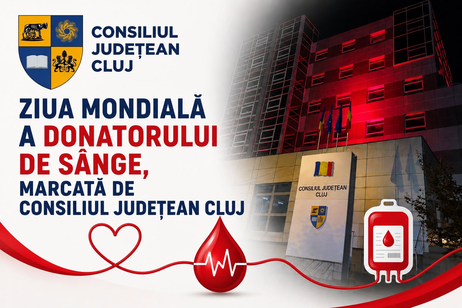 Cluj Arena va fi iluminată în roșu de Ziua Donatorului