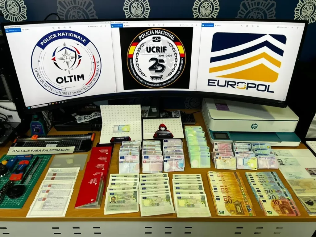 Fabrică de documente false destructurată în Spania: aproximativ 800 de acte de identitate confiscate