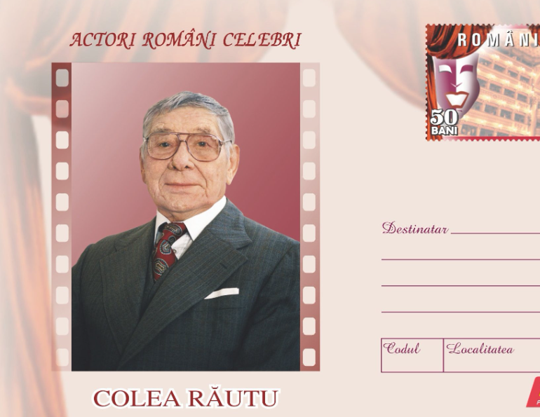 O serie de mărci poștale în memoria actorului Colea Răutu, emise de Romfilatelia