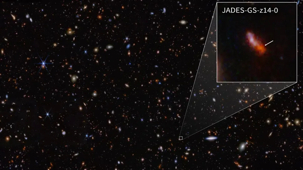 Telescopul James Webb detectează o galaxie din zorii universului, cea mai îndepărtată de până acum