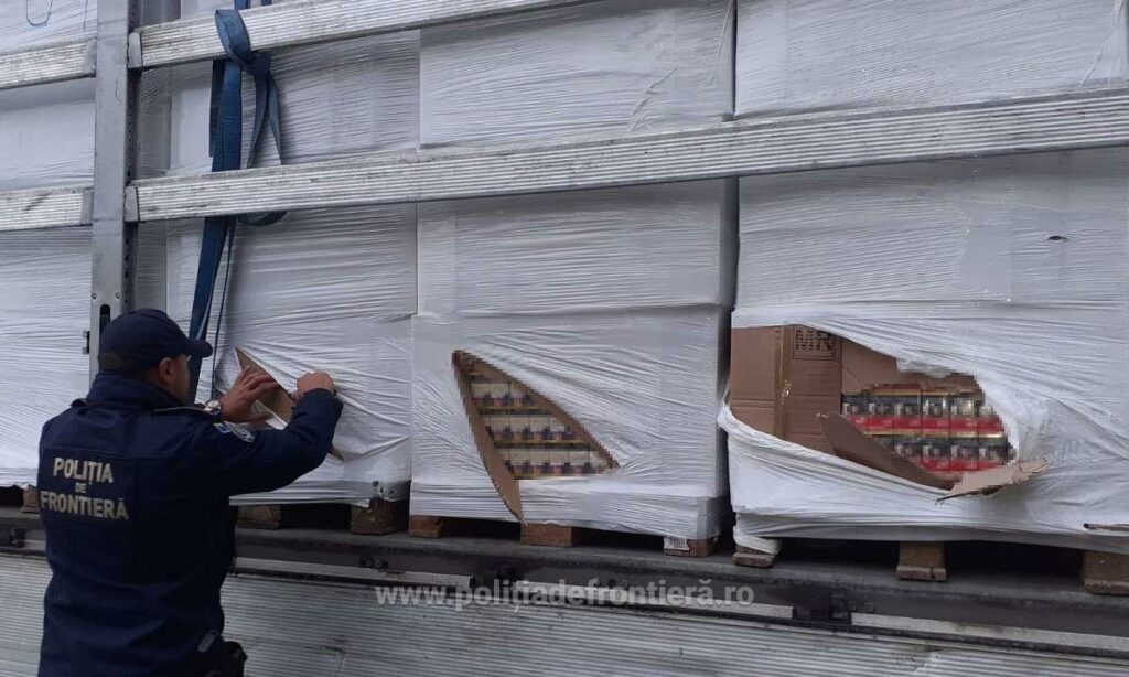 Patru milioane de țigări de contrabandă au fost confiscate de polițiștii de frontieră la Calafat