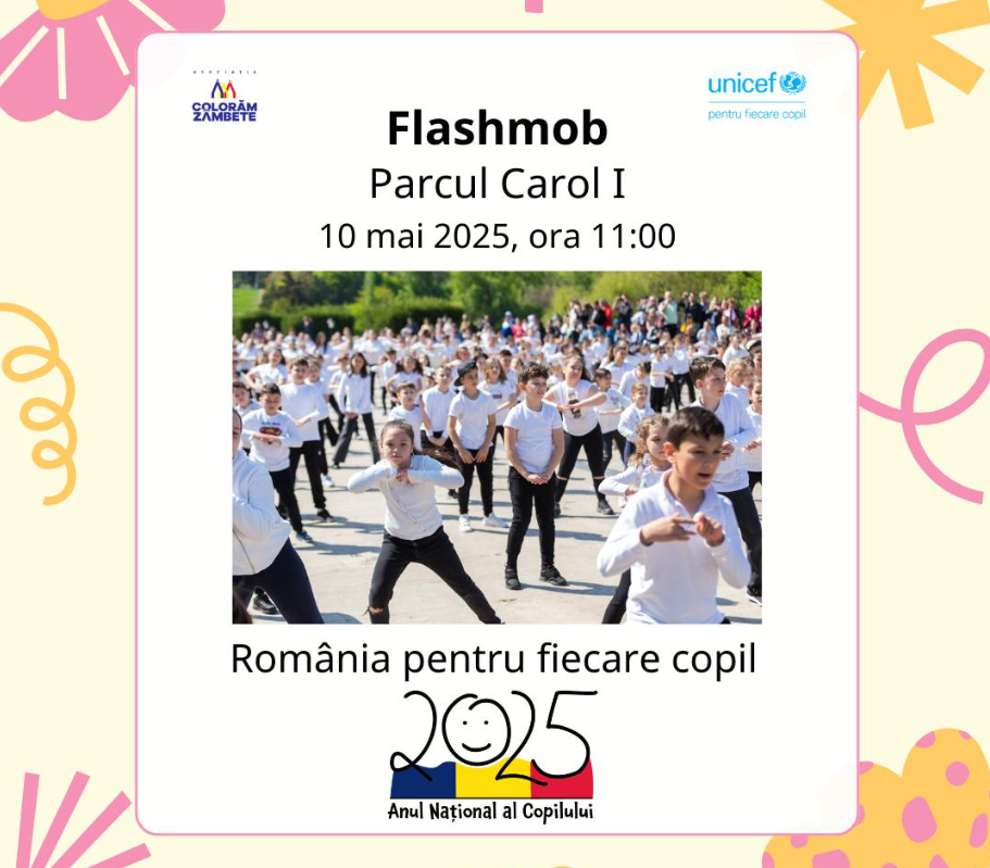 500 de Copii în Flashmob Emoționant la București pe Nota Va fi bine în Parcul Carol I, pe 10 Mai