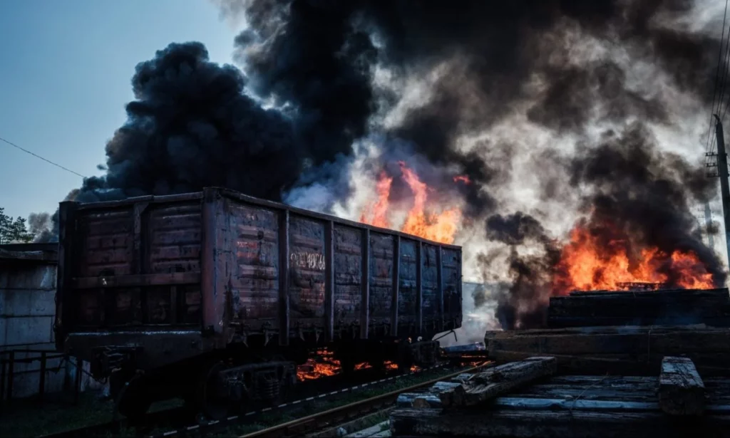 Tren militar rus deraiat după distrugerea căii ferate lângă Melitopol