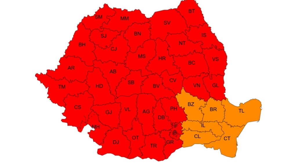 Cod roșu de caniculă peste aproape toată țara. Maxime de 41 de grade