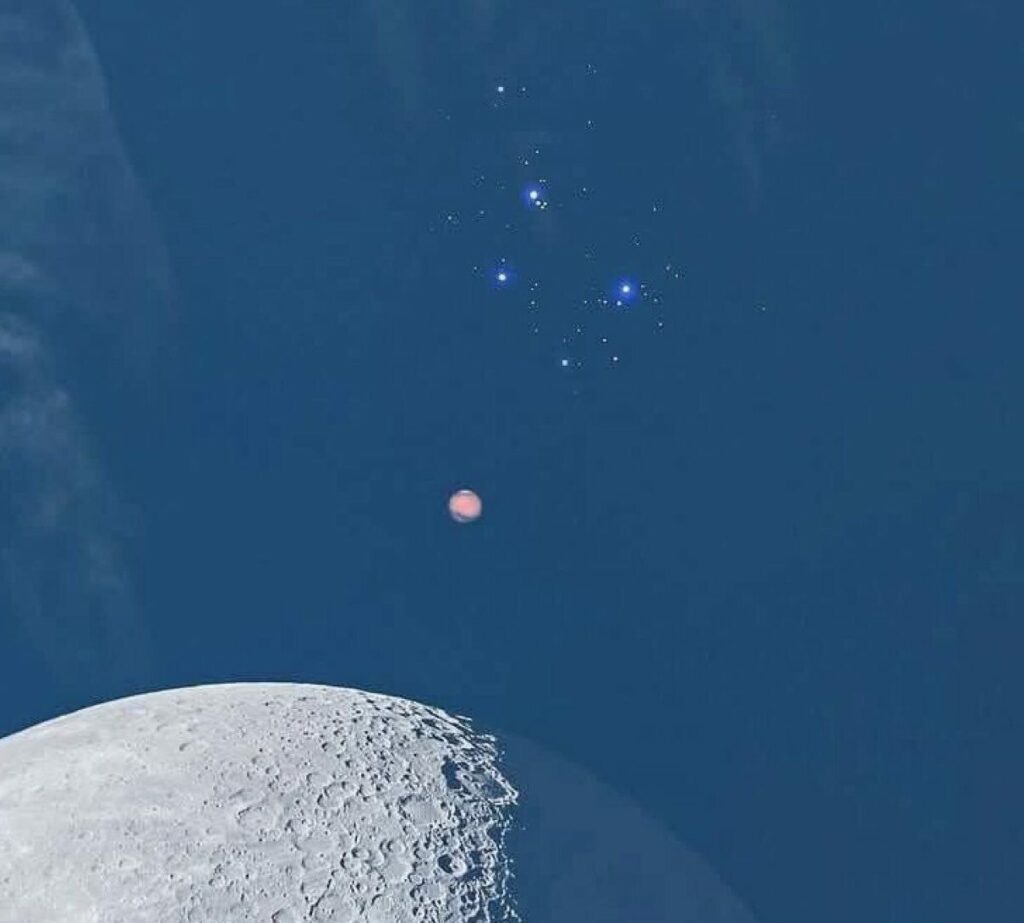 Fenomen astronomic rar, vizibil cu ochiul liber: Marte se întâlnește cu Pleiadele / Evenimentul nu se va mai repeta până în 2034