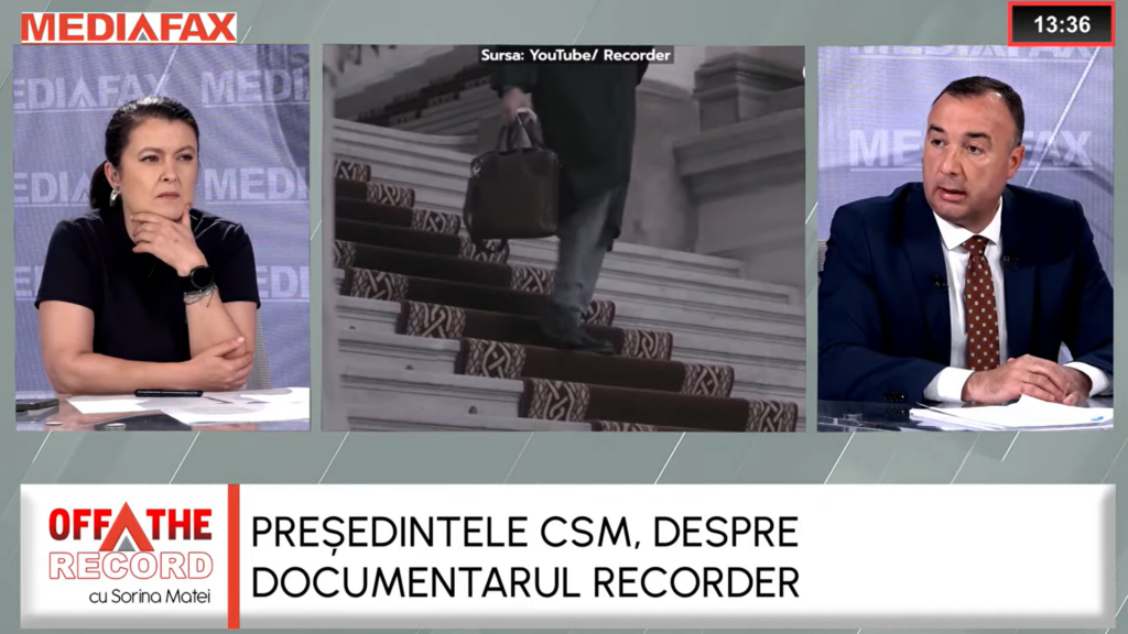 „Colegii nu meritau să li se arunce o pată de corupție și abuzuri sistemice generalizate”. Președintele CSM, despre documentarul Recorder