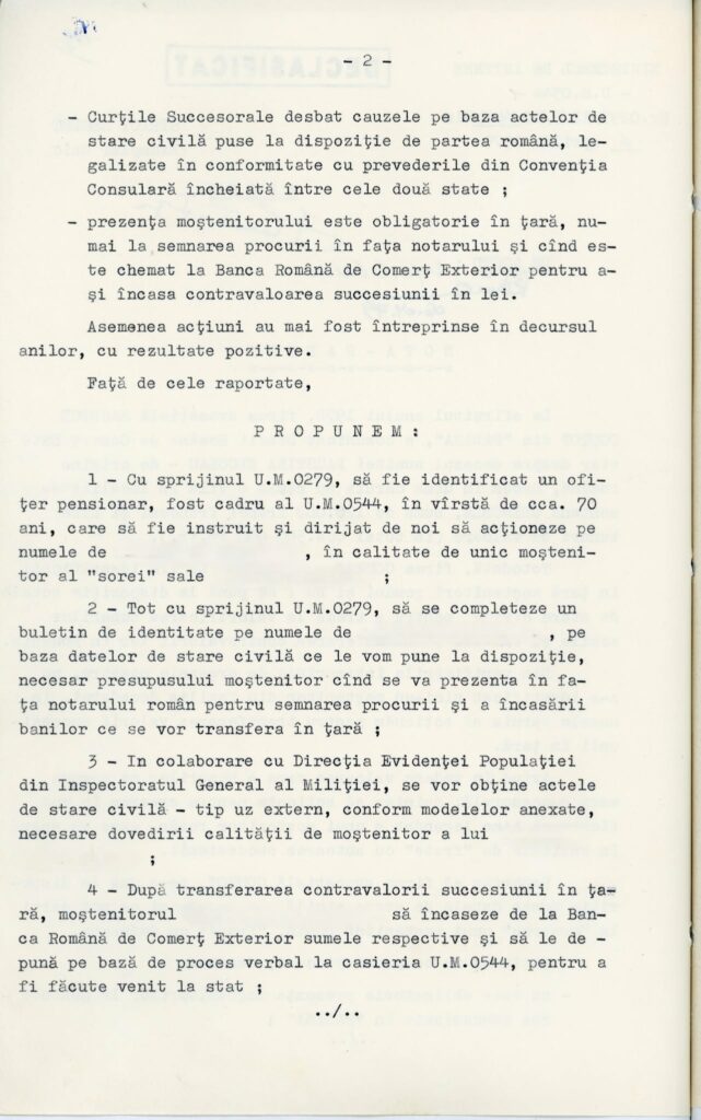 Document CNSAS: Cum plănuia Securitatea să inventeze un moștenitor pentru a pune mâna pe o avere din Franța