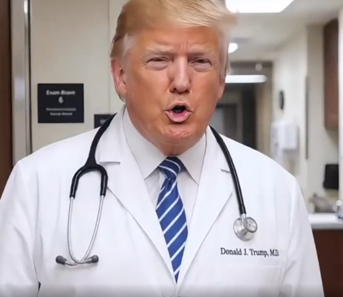 Trump șochează cu un videoclip creat cu AI: apare ca medic și își diagnostichează actori celebri, ca Robert De Niro și Julia Roberts