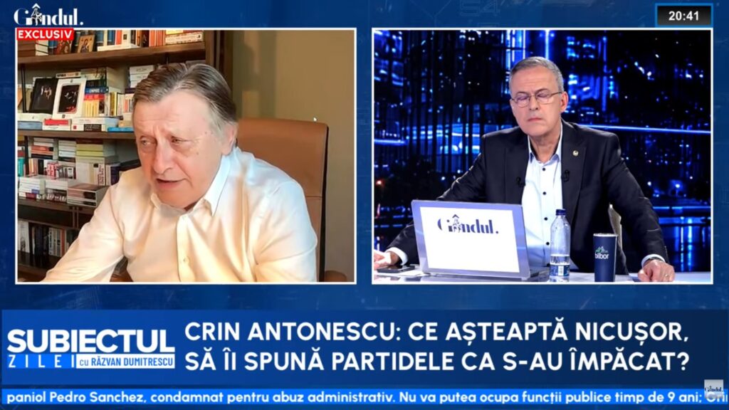 Crin Antonescu, despre criza politică: Cele două condiții pe care le-a fixat președintele i-au îngustat câmpul deciziei