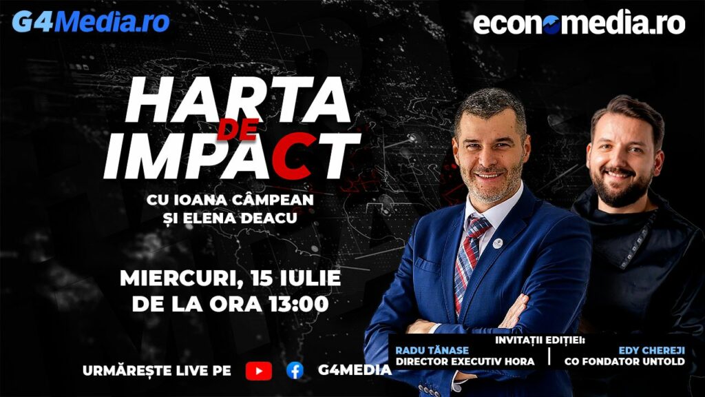 Radu Tănase – director executiv HORA și Edy Chereji – cofondator UNTOLD – invitații emisiunii „Harta de impact” de la ora 13.00, realizată de G4Media și Economedia