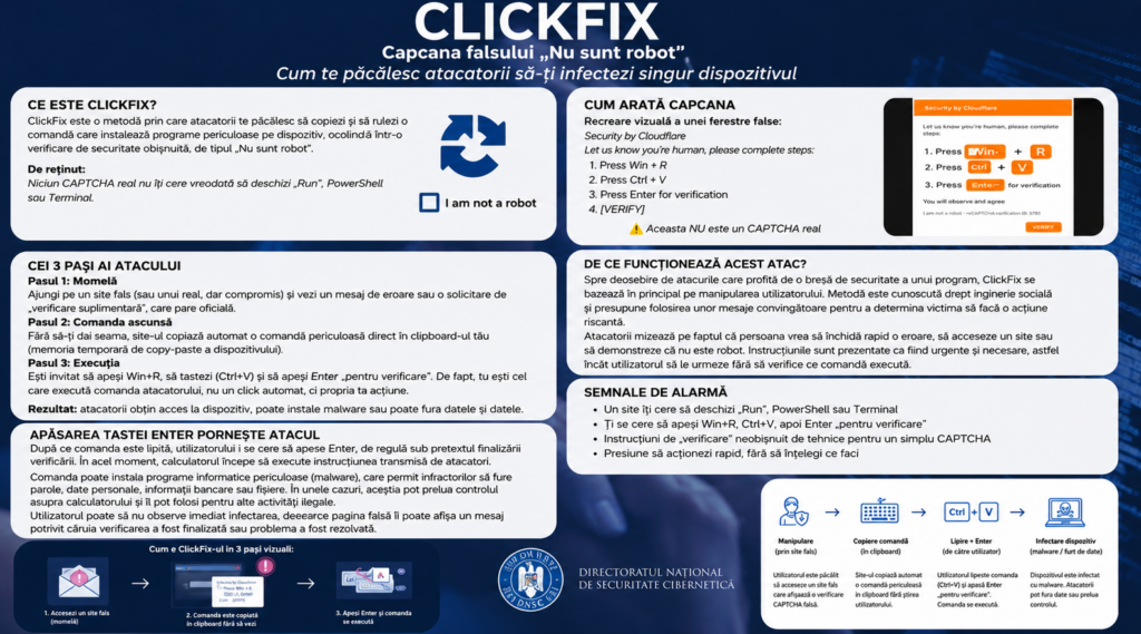Atacurile ClickFix: Cum poți instala singur un virus printr-un CAPTCHA fals