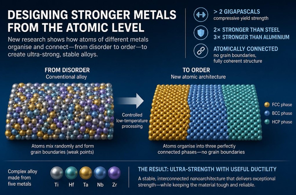 Premieră în știința materialelor: un superaliaj care își organizează singur structura atomică