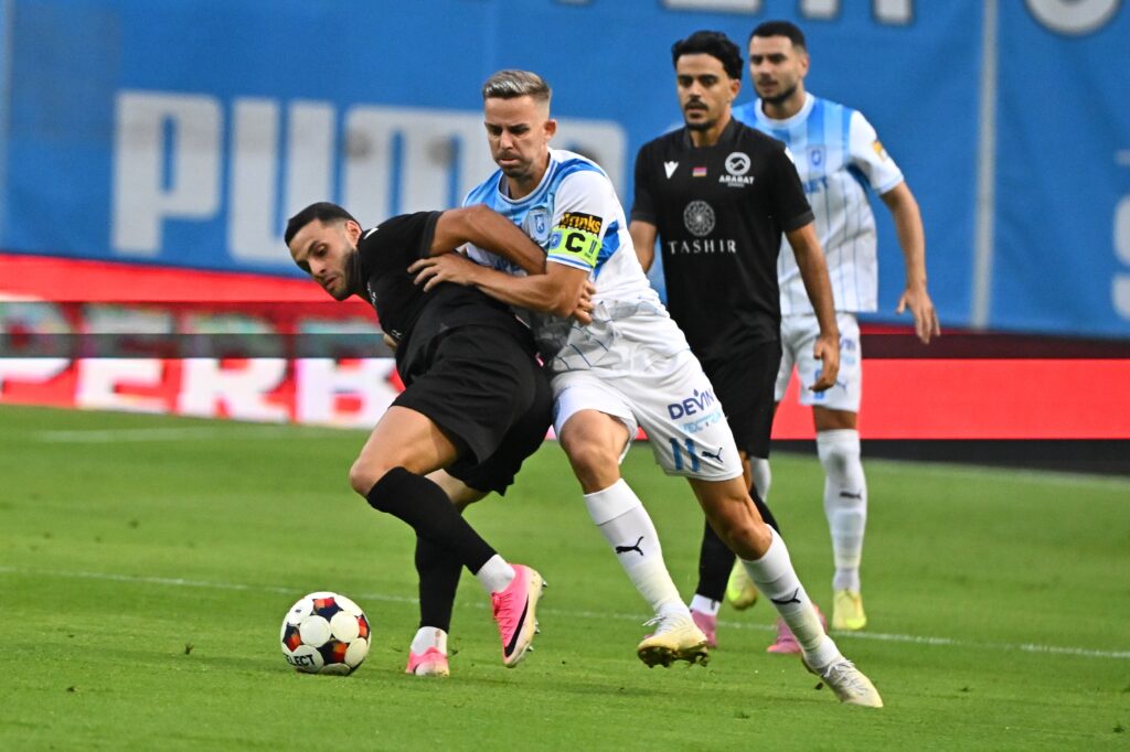 Universitatea Craiova vs Ararat-Armenia, scor 1-1, în play-off-ul Europa League. Calificarea se va decide în Armenia