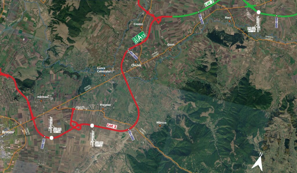 Un nou pas pentru Autostrada A13 Brașov-Bacău. CNIR anunță cinci loturi pe un traseu de 174 km
