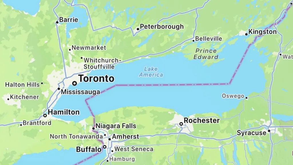 După Google Maps, un alt gigant redenumește Lacul Ontario în „Lacul America”, la cererea lui Trump