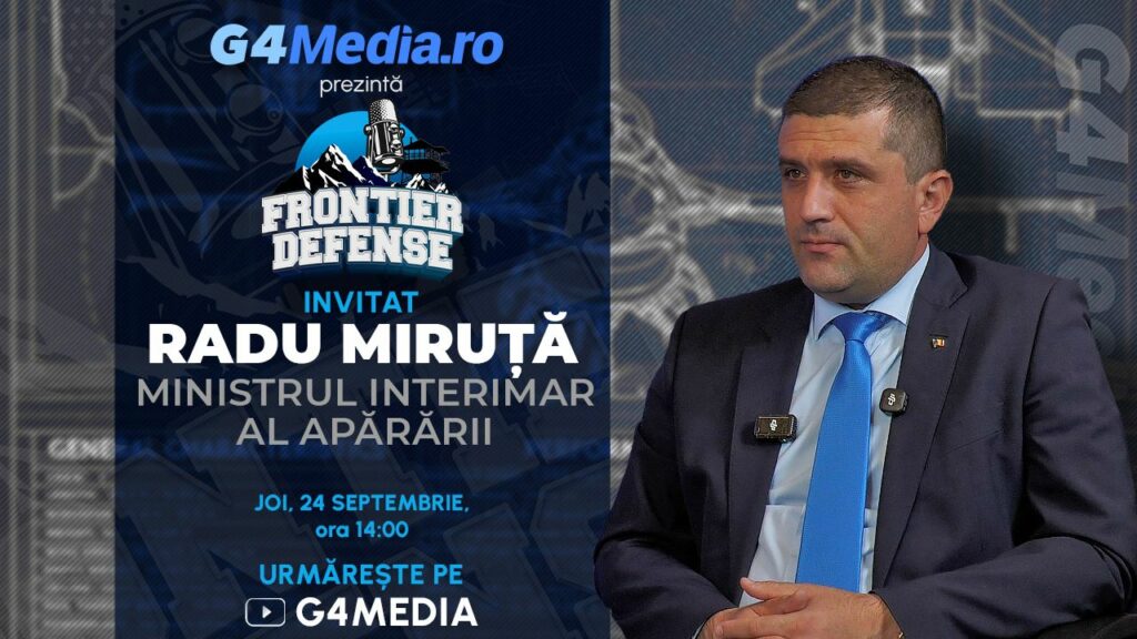 Ministrul interimar al Apărării, Radu Miruță, interviu pentru G4Media, la ora 14:00: producția de arme în România, dronele și programul IAR-99 SM