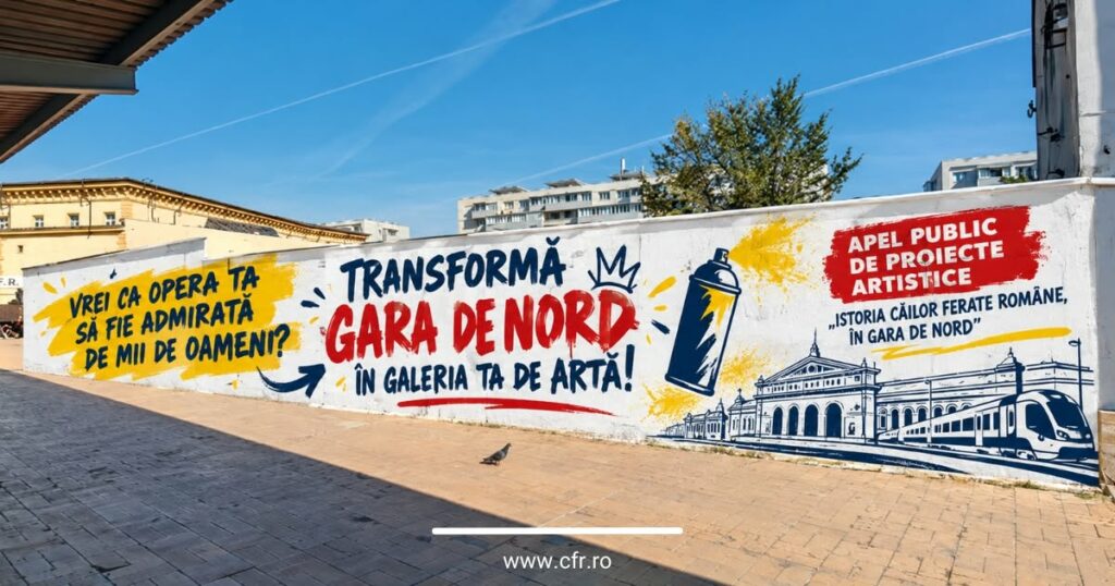 CFR caută artiști pentru o pictură murală în Gara de Nord