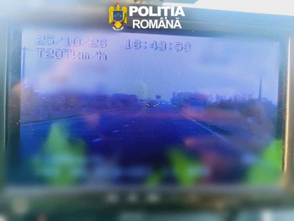 Un bărbat din Timiș, prins cu peste 200 de km/h pe un drum cu limită de 70km/h