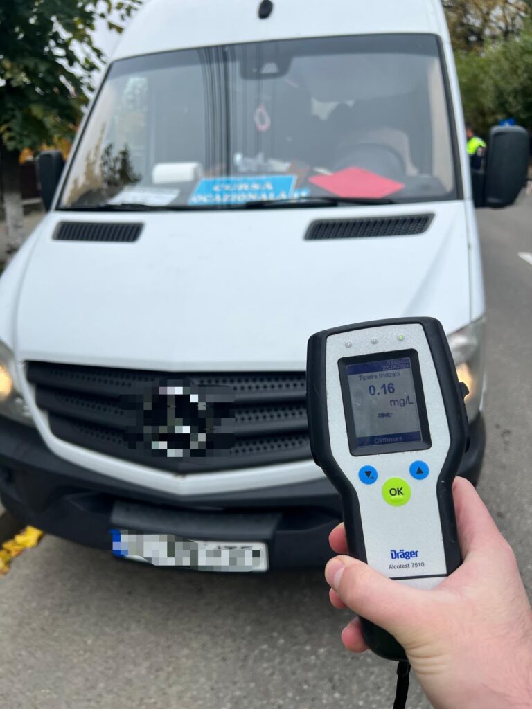 Șofer de microbuz care ducea 19 elevi și două cadre didactice în excursie, prins băut la volan, în Neamț