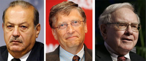 Carlos Slim, Bill Gates, Warren Buffett