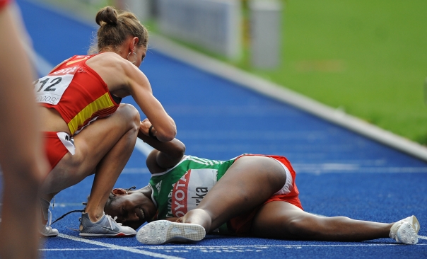 Natalia Rodriguez a câştigat proba de 1500 metri la CM de la Berlin, dar a fost descalificată (Imagine: Mediafax Foto/AFP)