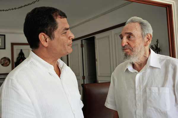 Rafael Correa şi Fidel Castro