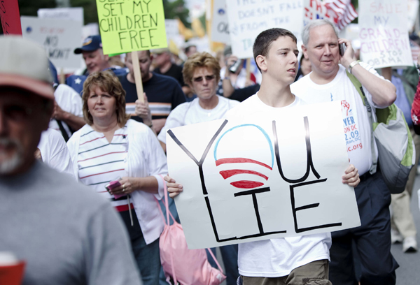 Proteste la Washington împotriva politicii lui Obama
